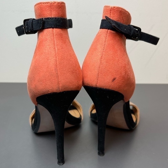 [ZARA] Orange & Black Colour Block Suede Heels - Picture 9 of 9